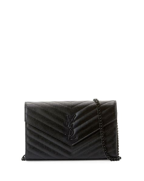 ysl black monogram chain wallet|ysl wallet on chain sale.